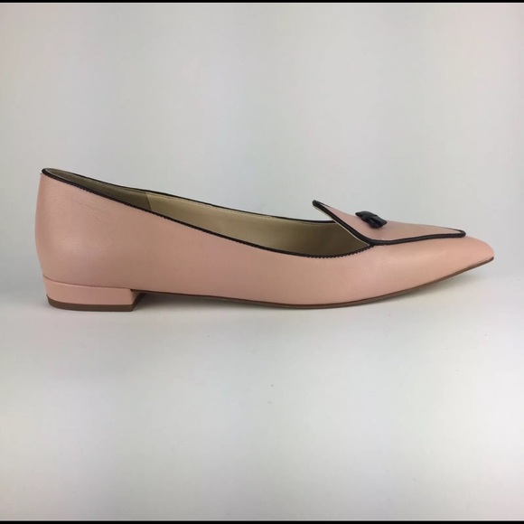 JCREW NWT LEATHER Pointed Toe Bow Flats 8.5 Pink - Picture 6 of 6